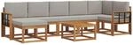 Outdoor-sofagarnitur 8 Stk. 7-sitzer Natur Und Hellgrau Vidaxl