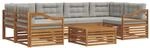 Outdoor-sofagarnitur 7 Stk. 6-sitzer Natur Und Hellgrau Vidaxl