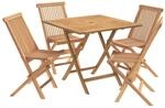 Vidaxl 5 Piece Folding Garden Bistro Set Natural Solid Teak Wood