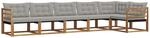 Vidaxl Outdoor Sofa Set 6 Pcs Natural And Light Grey