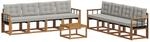 Outdoor-sofagarnitur 9 Stk. 8-sitzer Natur Und Hellgrau Vidaxl
