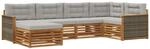 Outdoor-sofagarnitur 6 Stk. 6-sitzer Natur Und Hellgrau Vidaxl