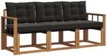 Vidaxl Outdoor Sofa Set 3 Pcs Natural And Black