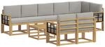 Outdoor-sofagarnitur 9 Stk. 8-sitzer Wei&szlig; Und Hellgrau Vidaxl