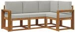 Outdoor-sofagarnitur 4 Stk. 4-sitzer Natur Und Hellgrau Vidaxl