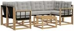 Outdoor-sofagarnitur 7 Stk. 6-sitzer Wei&szlig; Und Hellgrau Vidaxl