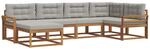 Outdoor-sofagarnitur 6 Stk. 6-sitzer Natur Und Hellgrau Vidaxl