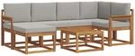 Outdoor-sofagarnitur 7 Stk. 6-sitzer Natur Und Hellgrau Vidaxl