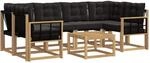 Outdoor-sofagarnitur 7 Stk. 6-sitzer Wei&szlig; Und Schwarz Vidaxl