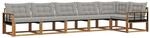 Vidaxl Outdoor Sofa Set 6 Pcs Natural And Light Grey