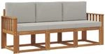 Outdoor-sofagarnitur 3 Stk. 3-sitzer Natur Und Hellgrau Vidaxl