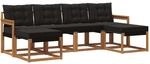 Vidaxl Outdoor Sofa Set 6 Pcs Natural And Black