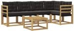 Outdoor-sofagarnitur 6 Stk. 5-sitzer Wei&szlig; Und Schwarz Vidaxl