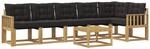 Outdoor-sofagarnitur 7 Stk. 6-sitzer Wei&szlig; Und Schwarz Vidaxl