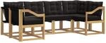 Vidaxl Outdoor Sofa Set 6 Pcs White And Black