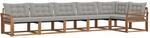 Vidaxl Outdoor Sofa Set 6 Pcs Natural And Light Grey