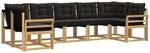 Vidaxl Outdoor Sofa Set 7 Pcs White And Black