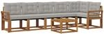 Outdoor-sofagarnitur 7 Stk. 6-sitzer Natur Und Hellgrau Vidaxl