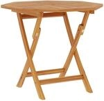 Vidaxl Folding Garden Table Natural 90 X 90 X 75 Cm Solid Teak Wood