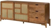 Sideboard Mango Hellbraun Lackiert 200x40x80 Cm Teilmontiert Mizumi 101