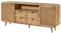 Sideboard Mango Natur Lackiert 200x40x80 Cm Teilmontiert Valencia 120