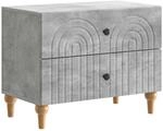 Vidaxl Bedside Cabinet Concrete Grey 62 X 34.5 X 48 Cm Engineered Wood
