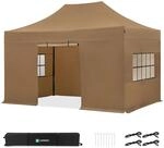 Vonroc Partyzelt 3x4,5 M Mit Seitenw&auml;nden &ndash; Premium Easy-up Beige
