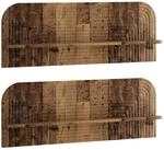 Wandregal 2 Stk. Altholz 102 X 13,5 X 37,5 Cm Holzwerkstoff Vidaxl