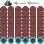 Schleifscheiben Set 63tlg. 50mm Roloc K&ouml;rnung 240 Mit Halterung F&uuml;r Metall &...