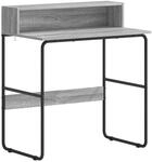 Vidaxl Desk With Storage Grey Sonoma 80 X 50 X 91 Cm