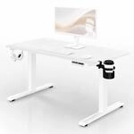 Elektrischer Schreibtisch Mit H&ouml;henverstellung Ergonomisch Wei&szlig;,1200x600 Mm:...