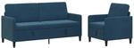 Sofa Set Mit Stauraum 2 Stk. Blau Polyester Vidaxl