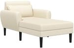 Chaiselongue Creme Struktur-samt Vidaxl