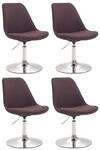 Clp - 4er Set Esszimmerst&uuml;hle Maverick Stoff Braun Chrom