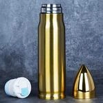 Edelstahl Thermosflasche 500ml Gold, Isolierflasche F&uuml;r M&auml;nner, Bpa-frei