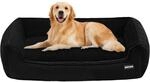 Hundebett Mit Erh&ouml;htem Rand, Abnehmbar & Waschbar, 110x86cm, Schwarz