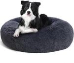 Orthop&auml;disches Hundebett Rund, Waschbar, Kuschelig, 80 Cm &Oslash;, Dunkelgrau
