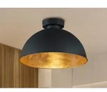 Trio - Deckenleuchte Jimmy Mit Metall Lampenschirm Schwarz & Gold, &Oslash; 31cm