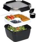 Bento Box 1500ml Mit 3 F&auml;chern, Auslaufsicher, Inkl. Gabel Und Dressingbeh&auml;lter,
