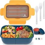 Lunchbox Mit 3 F&auml;chern, 1250ml Bento Box F&uuml;r Erwachsene, Auslaufsicher,