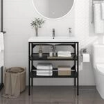 Badezimmer Waschtischgestell Schwarz 79x38x83 Cm Eisen Vidaxl