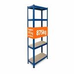 Relaxdays Schwerlastregal, Hxbxt: 150 X 75 X 30 Cm, 875 Kg, 5 Ebenen, Lagerregal
