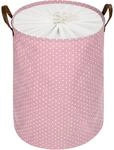 Faltbarer W&auml;schekorb Mit Tunnelzug, 51cm, Rosa Mit Punkten