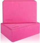 Yoga Bl&ouml;cke 2er Set Pink, Stabil Rutschfest Eva Schaumstoff, 23cm