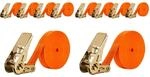 Spanngurte 4 St&uuml;ck Mit Ratsche, 2.5cm X 8m, 1000kg Belastbar, Orange