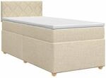 Boxspringbett Mit Matratze Mit Kopfteil Creme 90 X 200 Cm Stoff Vidaxl