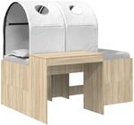 Bett Mit Tunnel 3 Stk. Sonoma-eiche Und Wei&szlig; Holzwerkstoff Vidaxl
