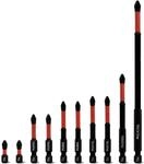 Ph2 Schraubendreher Bits Set 10tlg. 1/4 Zoll Sechskant S2 Stahl L&auml;ngen 25-150mm