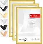 3x Bilderrahmen Din A5 14,8x21 Cm Gold Metall Aluminium Rahmen