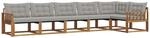 Vidaxl Outdoor Sofa Set 6 Pcs Natural And Light Grey